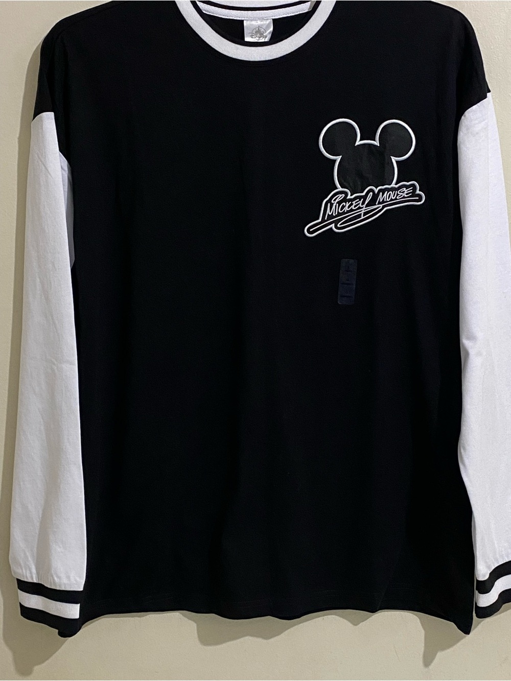 Disney World Mickey Mouse Black & White Long-Sleeve Men’s Shirt